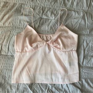 SHEIN Pale Pink Satin Cami Tank Top